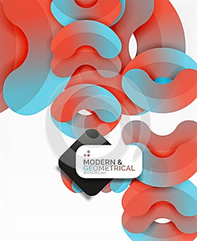 Abstract color geometric round shapes on white photo