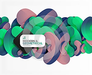 Abstract color geometric round shapes on white photo