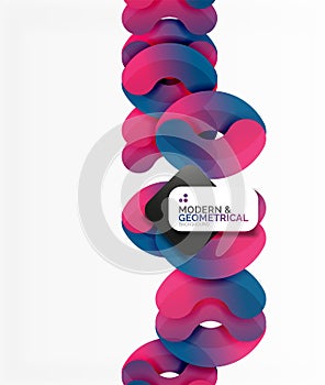 Abstract color geometric round shapes on white photo