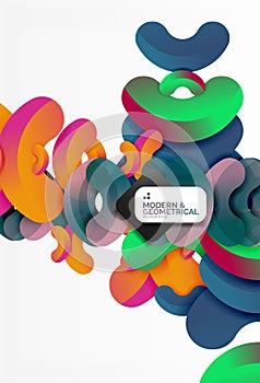 Abstract color geometric round shapes on white photo