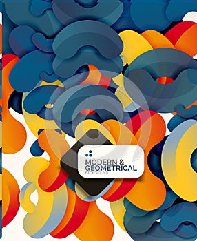 Abstract color geometric round shapes on white