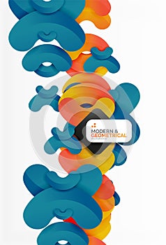 Abstract color geometric round shapes on white photo