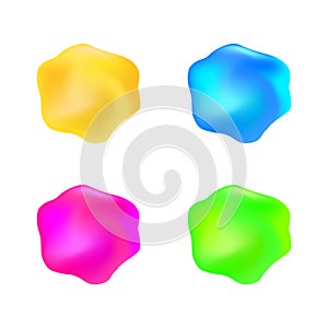 Abstract color glossy formless jelly liquid design element set photo