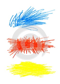 Abstract color hand drawn design elements