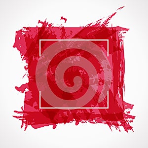 Abstract color ink grunge brush background. Red watercolor splash on white. Stylized blood splatter