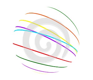 Abstract color lines sphere