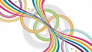 Abstract color lines, vibrant background, dynamic design, colorful lines art vector design Generative AI