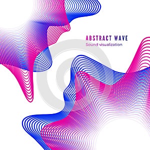 Abstract color music album cover. Digital sound wave visualization. Audio equalizer isolated on white background. Vector