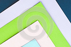 Abstract color papers geometry flat lay