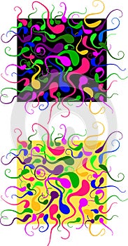 Abstract color pattern with tadpole elements