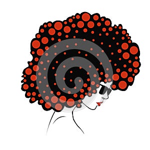 Abstract Color round hair - Illustration