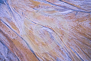 Abstract color sand texture at kaolin mine