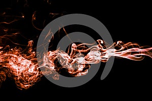 Abstract color smoke on black background, orange smoke background,orange ink background,orange smoke,Orange Smoke Abstract