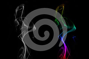 Abstract color smoke isolated on black