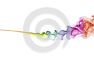 Abstract color smoke on white background