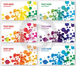Abstract color spotted banners visit cards