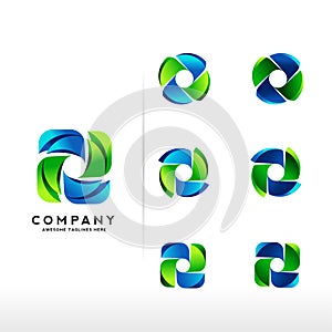 Abstract color swirl logo