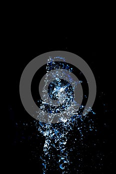 Abstract color Water splash isolated on black