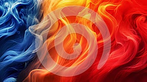 Abstract Color Wave Background, Interplay of Warm and Cool Hues photo