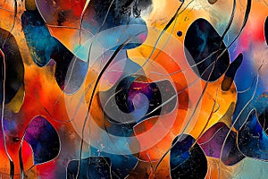 abstract colored background with spots of paint and spots of different colors