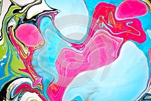 Abstract colored background. Stains of paint on the water. Ebru art, marbled paper. photo