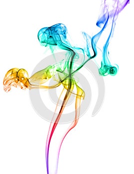 Abstract colored dancing smoke