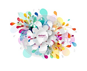 Abstract colored flower background with circles
