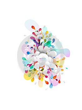 Abstract colored flower background with circles