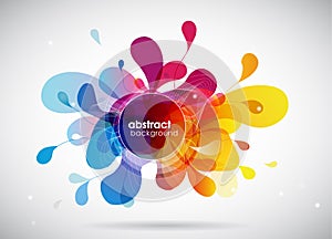 Abstract colored flower background with circles