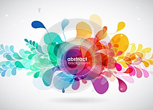 Abstract colored flower background with circles.