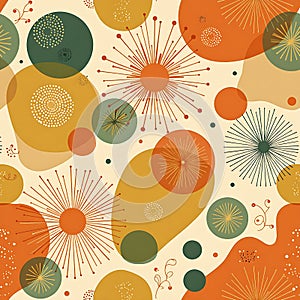 Abstract colored geometric circle shape seamless pattern background and wallpaper