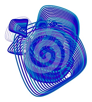 Abstract colored geometric path lines pattern. Paths, shape, design & vector.