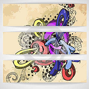 Abstract Colored Graffiti Pattern.