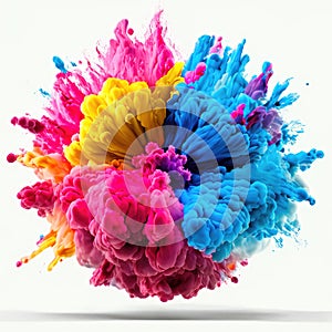 abstract colored ink in water on a white background. 3d rendering AI Generated