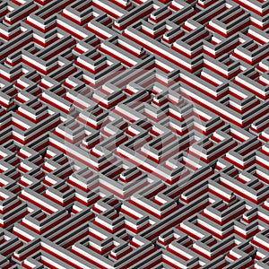 Abstract colored labyrinth concept 3d rendering