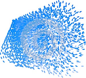 Abstract colored motion, particle or random shape pattern. Digital, backdrop, motion & canvas.
