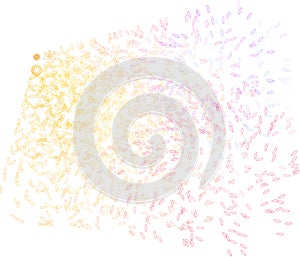 Abstract colored motion, particle or random shape pattern. Repeat, dust, design & cover.