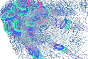 Abstract colored motion, particle or random shape pattern. Web, messy, texture & motion .