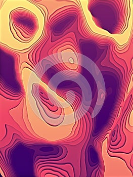 Abstract colored paper cut art background design for website template. Topography map concept. 3d rendering