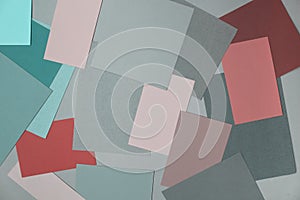 Abstract colored paper texture background. Geometric shapes in colorful and pastel pink, blue, navy colors