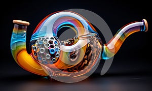 Abstract colored pipe made of colored glass
