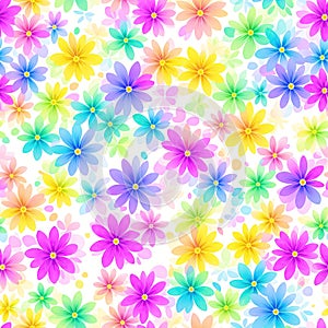 Abstract colored seamless pattern. Flowers.