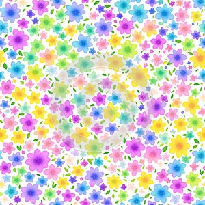 Abstract colored seamless pattern. Flowers.