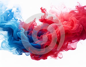 abstract colored smoke on white background