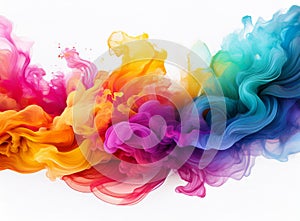 abstract colored smoke on white background