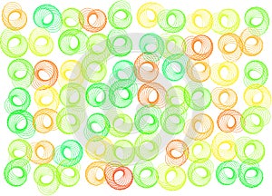 Abstract colored springs shape pattern. Texture, background, decoration & sphere.