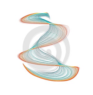 Abstract colored transparent figure. Line, plume