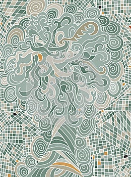 Abstract colored tree on a multi-colored background