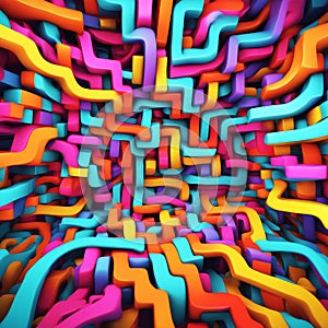 abstract colorful 3d crave lines background