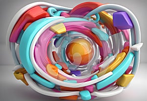 abstract colorful 3d shape